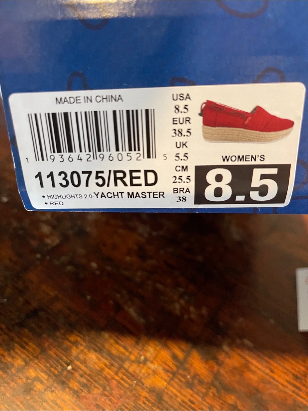 BOBS Highlights 2.0 Women's Espadrille Slip-On - Red - new in Box